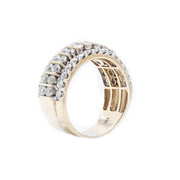 Diamond Men's Band Four Row Pointer Stone Setting - 10KT Gold & 3.05 CTW