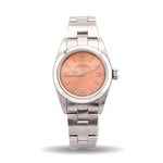 Factory Rolex 24MM Oyster Perpetual Watch – Stick Pink Salmon Dial – Stainless Steel