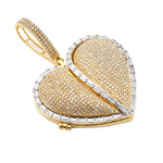 10K Gold Diamond Pendant – Heart Picture Locket  – 2.28 CTW