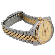 Factory Rolex 36MM DayJust Watch – 10 Pointer Champagne Dial – 18K Yellow Gold & Stainless Steel