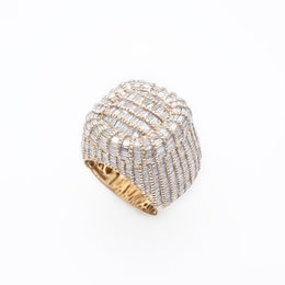 Diamond Men's Ring Jumbo Baguette Stone Setting - 10KT Gold & 4.50 CTW