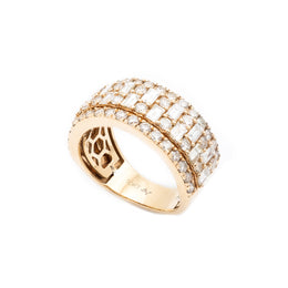 Diamond Men's Band Baguette & Round Stone Setting - 10KT Gold & 3.30 CTW