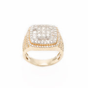 Diamond Men's Ring Nine Pointer Baguette & Round Stone Setting - 10KT Gold & 2.20 CTW