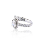 14K Gold Lab Diamond Engagement Ring – Round Solitaire with Halo Split Shank Pave – 3.93 CTW