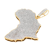 10K Gold Diamond Africa Map Pendant – Fully Iced with Diamond Bail – 3.20 CTW