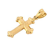 10K Gold Cross Pendant – 3D Hollow – 1.20
