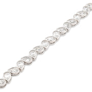 10K Gold Lab Diamond Bracelet – Tennis Link Pear Shape Bezel Setting – 6.38 CTW