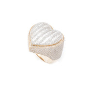 Diamond Men's Ring Heart Baguette Stone Setting - 10KT Gold & 4.50 CTW