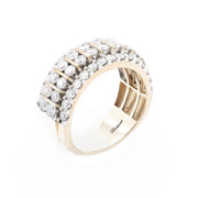 Diamond Men's Band Four Row Pointer Stone Setting - 10KT Gold & 3.05 CTW