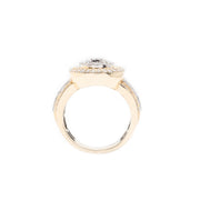 Diamond Men's Ring Four Row Baguette & Round Stone Setting - 10KT Gold & 1.95 CTW