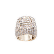 Diamond Men's Ring Jumbo Baguette Stone Setting - 10KT Gold & 4.50 CTW