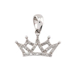 10K Gold Diamond Pendant – Minimalist Royal Princess Crown Accent Charm – 0.20 CTW