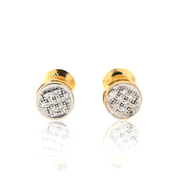 10K Gold Diamond Stud Earring – Circle Shape with Round – 0.05 CTW