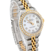 Custom Diamond Bezel Rolex 26MM DateJust Watch – Two Tone 10 Pointer MOP Dial – 1.50 CTW