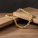 10K Gold Necklace – Solid Diamond Cut Rope Chain 6MM to 9MM – 18.0