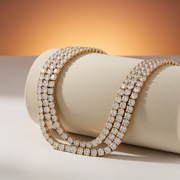 10K Gold NecklaceLab Diamond Necklace – 15 Pointer Single Row Tennis Link – 23.50 CTW