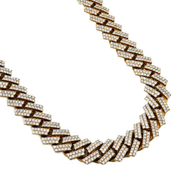 Gold and diamond necklace on a white background