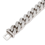 925 Sterling Silver Lab Diamond Bracelet – Curb Cuban Link Mirco Pavé Hand Set – 7.00 CTW