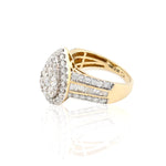 14K Gold Pear-Shape Diamond Engagment Ring – Cluster Center with Baguette & Round Accents – 2.03 CTW