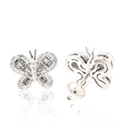 10K Gold Diamond Stud Earring – Butterfly Shape with Baguette – 0.45 CTW