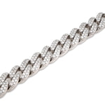 925 Sterling Silver Lab Diamond Bracelet – Curb Cuban Link Mirco Pavé Hand Set – 7.00 CTW