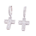 Diamond Dangling Cross Baguette Stone Setting - 10KT Gold & 1.65 CTW