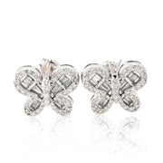 10K Gold Diamond Stud Earring – Butterfly Shape with Baguette – 0.45 CTW