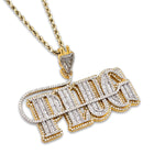 10K Gold Diamond Charm – Custom Two Tone Plug Charm with Baguette – 3.20 CTW