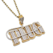 10K Gold Diamond Charm – Custom Two Tone Plug Charm with Baguette – 3.20 CTW