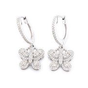 Diamond Butterfly Dangling Round Stone Setting - 10KT Gold & 0.80 CTW