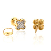 10K Gold Diamond Stud Earring – Clover Style with Round – 0.27 CTW