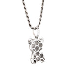10K Gold Diamond Pendant – Teddy Bear Charm with Red Heart and Cheeks – 1.30 CTW