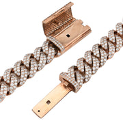 925 Sterling Silver Lab Diamond Necklace – Miami Cuban Link Mirco Pavé Set – 20.0 CTW