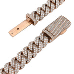 925 Sterling Silver Lab Diamond Necklace – Miami Cuban Link Mirco Pavé Set – 20.0 CTW