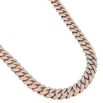 925 Sterling Silver Lab Diamond Necklace – Miami Cuban Link Mirco Pavé Set – 20.0 CTW