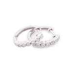 Diamond Hoops Illusion Round Stone Setting - 925 Silver & 0.20 CTW