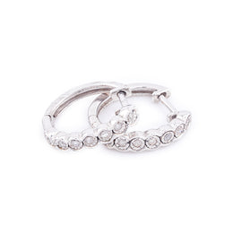 Diamond Hoops Illusion Round Stone Setting - 925 Silver & 0.20 CTW