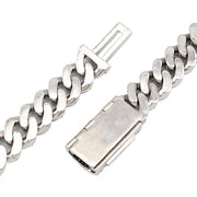 925 Sterling Silver Lab Diamond Necklace – Miami Cuban Link Hand-Set Pavé – 32.0 CTW