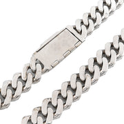 925 Sterling Silver Lab Diamond Necklace – Miami Cuban Link Hand-Set Pavé – 32.0 CTW