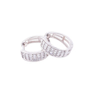 Diamond Hoops Four Row Baguette Stone Setting - 10KT Gold & 0.60 CTW