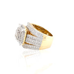 10K Gold Diamond Engagement Ring  – Multi-Layer Baguette & Round Cluster Design – 2.08 CTW