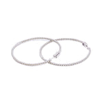 Diamond Hoops Single Row Round Stone Setting - 10KT Gold & 1.50 CTW