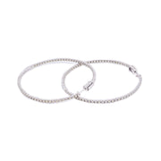 Diamond Hoops Single Row Round Stone Setting - 10KT Gold & 1.50 CTW