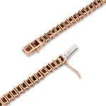 10K Gold Diamond Necklace – Baguette Tennis Link Invisible Setting – 3.50 CTW