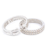 Diamond Hoops Two Row Round Stone Setting - 10KT Gold & 3.00 CTW