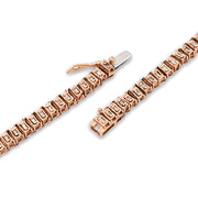 10K Gold Diamond Necklace – Baguette Tennis Link Invisible Setting – 3.50 CTW