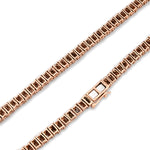 10K Gold Diamond Necklace – Baguette Tennis Link Invisible Setting – 3.50 CTW