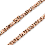 10K Gold Diamond Necklace – Baguette Tennis Link Invisible Setting – 3.50 CTW