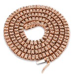 10K Gold Diamond Necklace – Baguette Tennis Link Invisible Setting – 3.50 CTW
