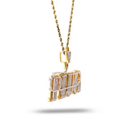 10K Gold Diamond Charm – Custom Two Tone Plug Charm with Baguette – 3.20 CTW